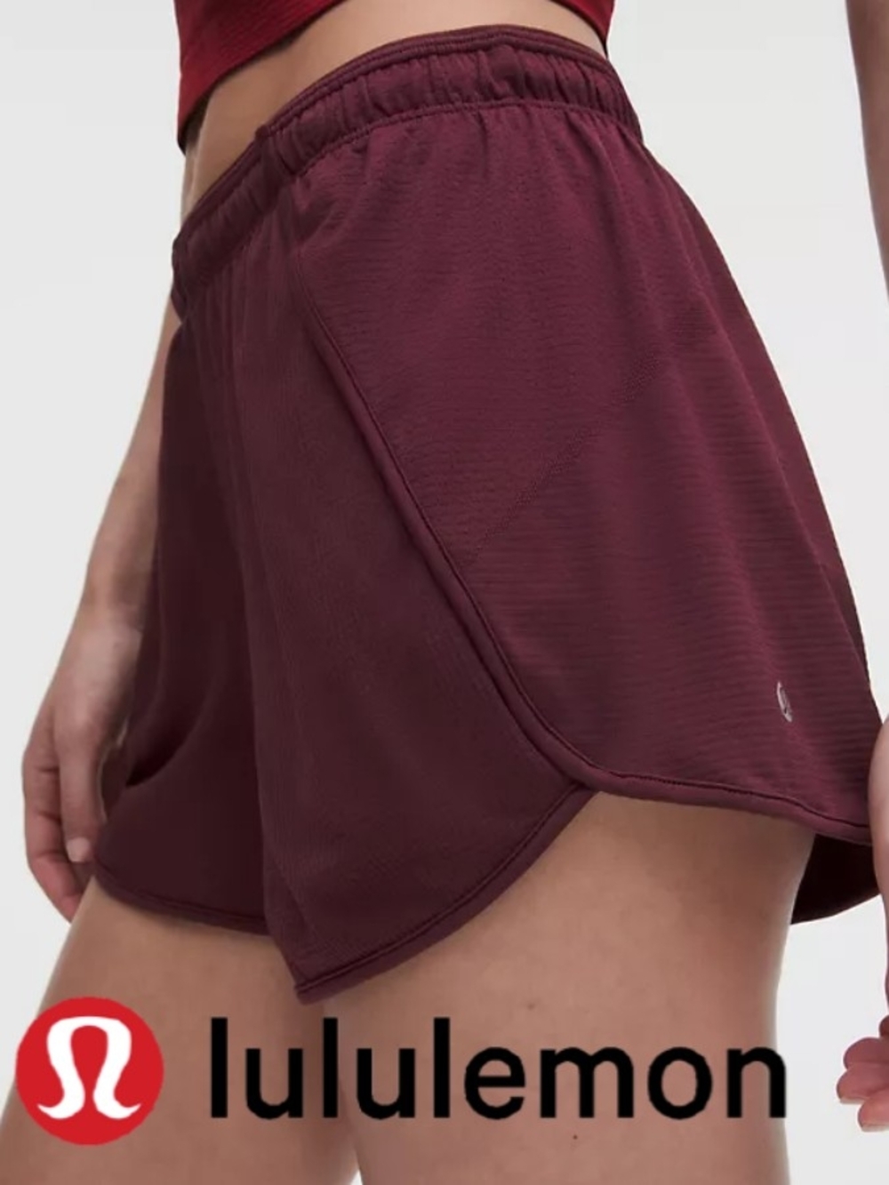 NWT Llulemon Swiftly Mid Ride Shorts 3" -BURGUNDY